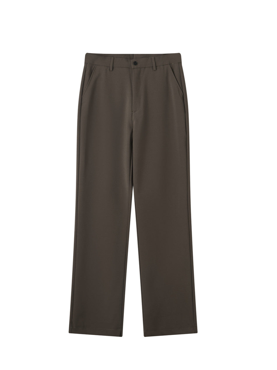 Men’s Straight-Leg Loose Fit Suit Pants Autumn Winter Casual Long Trousers