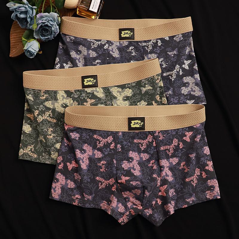 Men's Premium 10A Antibacterial Cotton Psychedelic Butterfly Boxer Briefs