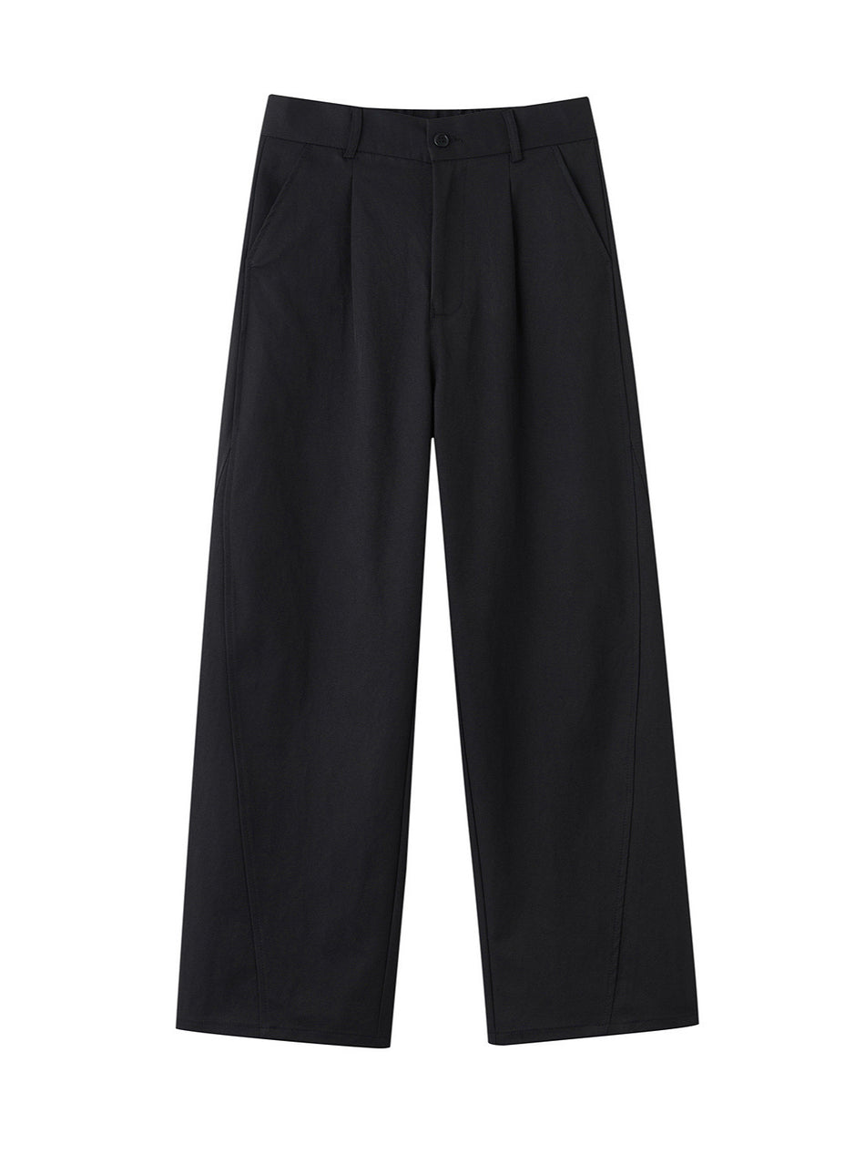Unisex Minimalist Suit Pants Drapey Narrow-Cut Old Money Style Casual Trousers
