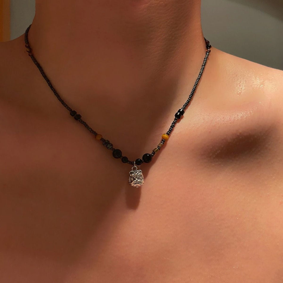 Men's Titanium Lion Awakening Auspicious Beast Necklace