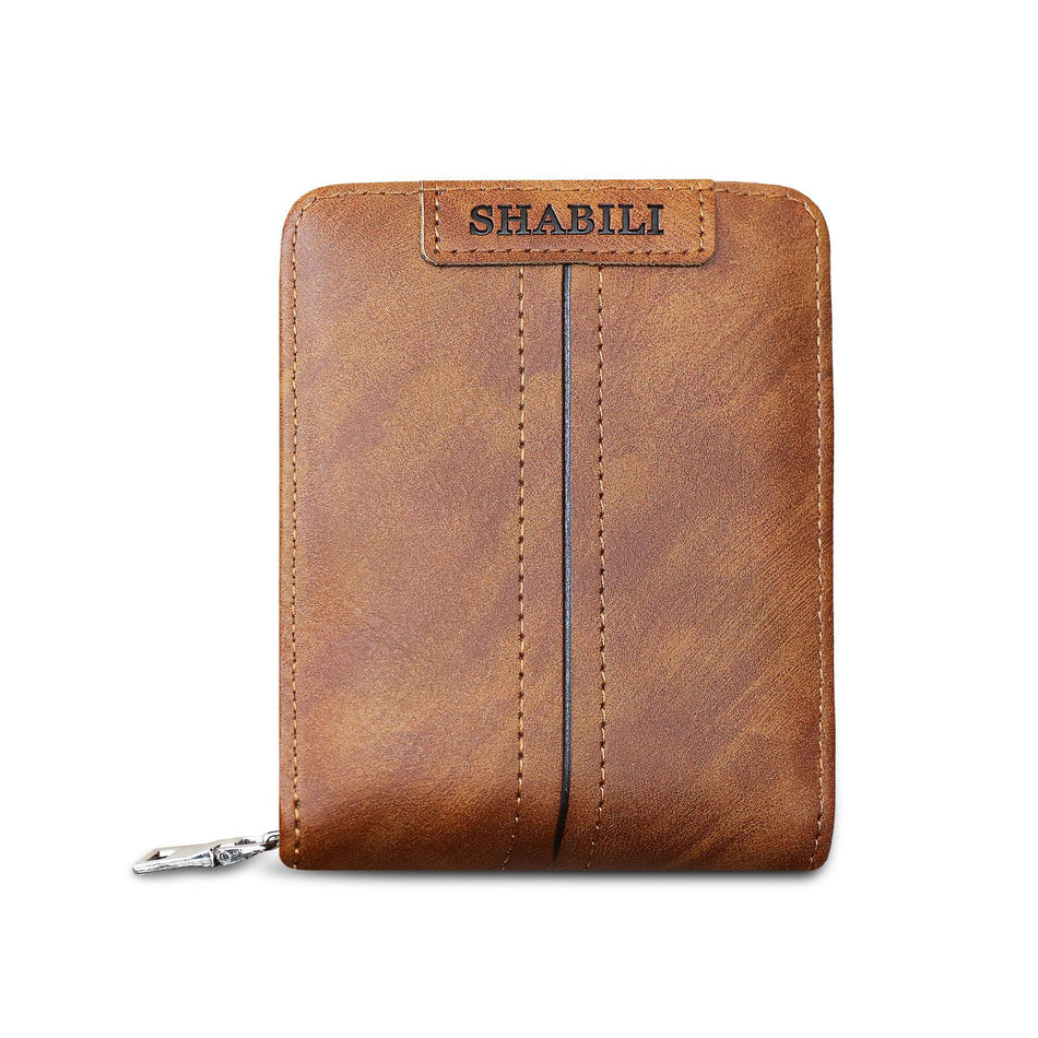 Men's Korean Style Classic Horizontal Short Zipper Wallet