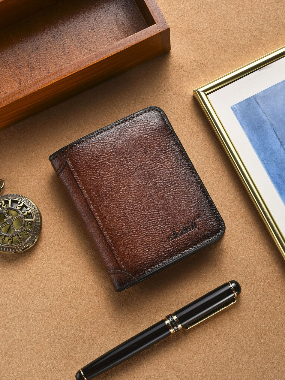 Men's Business Retro Large-Capacity Leather Wallet