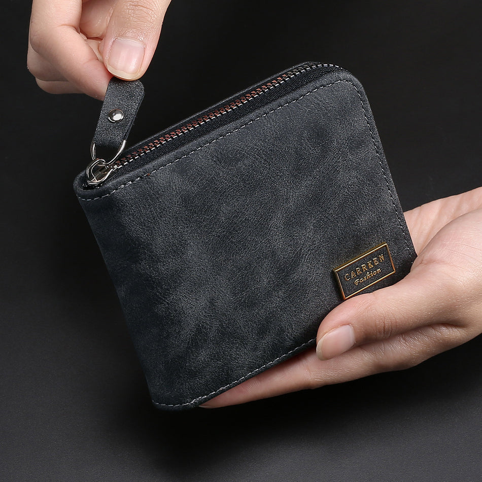 Premium Men's Business Zipper Short Wallet