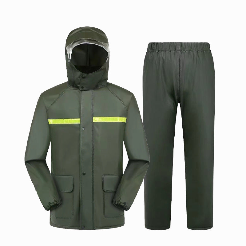 Premium Men's Heavy Duty Reflective Riding Rain Set