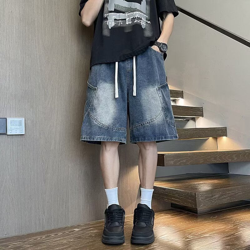 Premium Men's Loose Multi-Pocket Denim Shorts