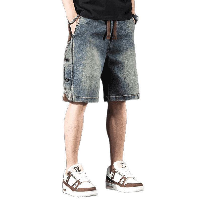 Men's Premium Retro Elastic Waist Denim Shorts