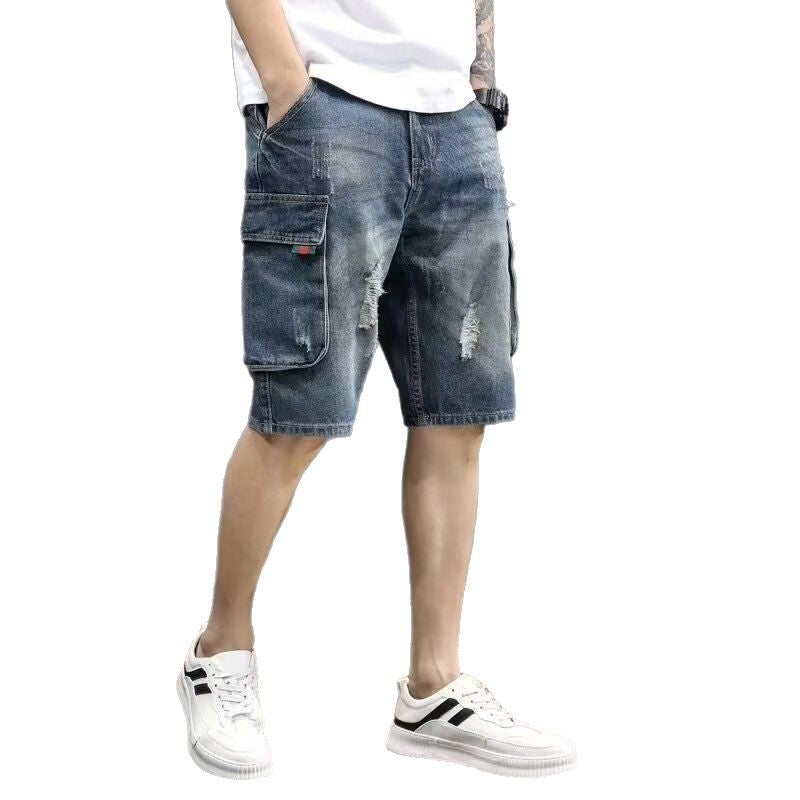 Men's Premium Retro Cargo Denim Shorts