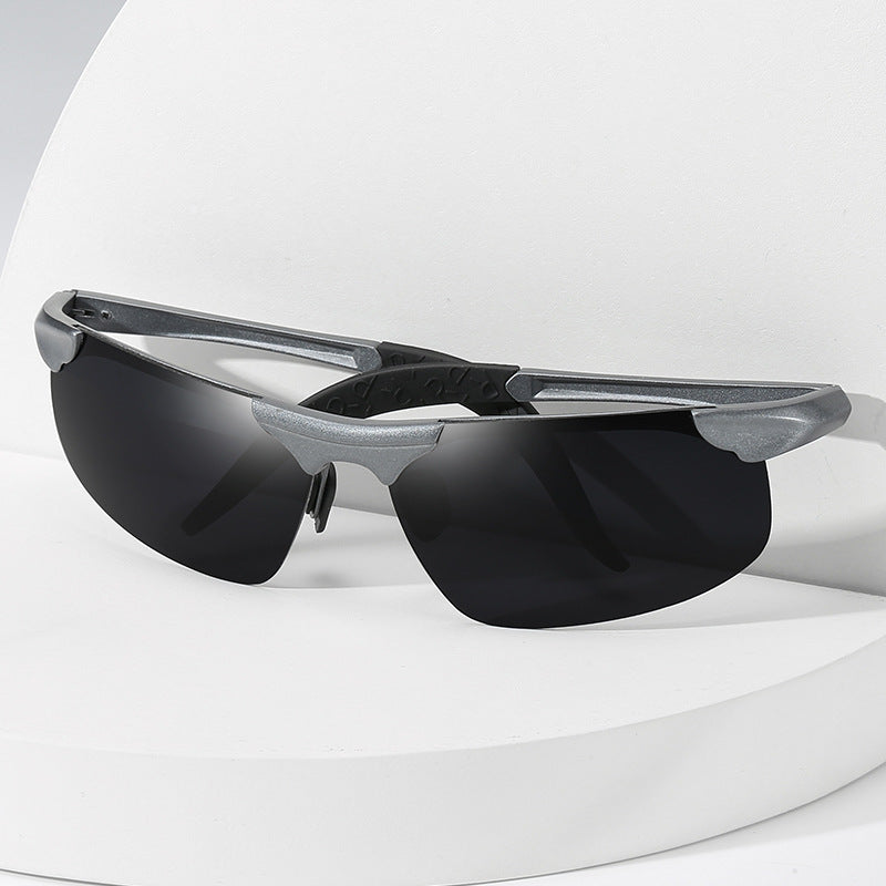 Men's Smart Polarized Color Changing Half Frame Sunglasses