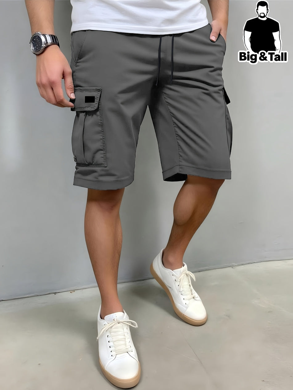 Plus Size Men’s Casual Straight Fit Polyester Work Shorts