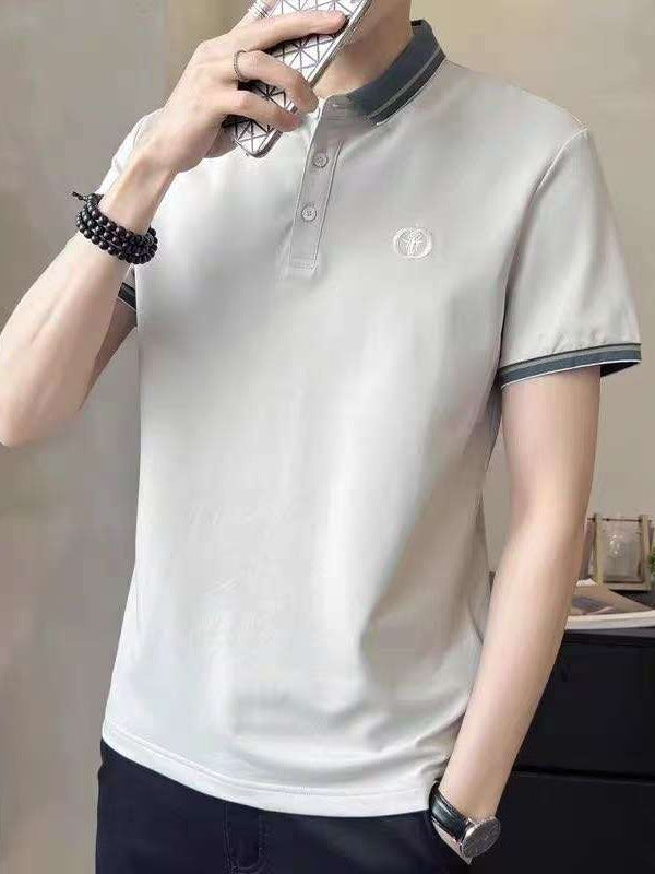 Men’s Ice Silk Business Casual Short Sleeve Polo Shirt