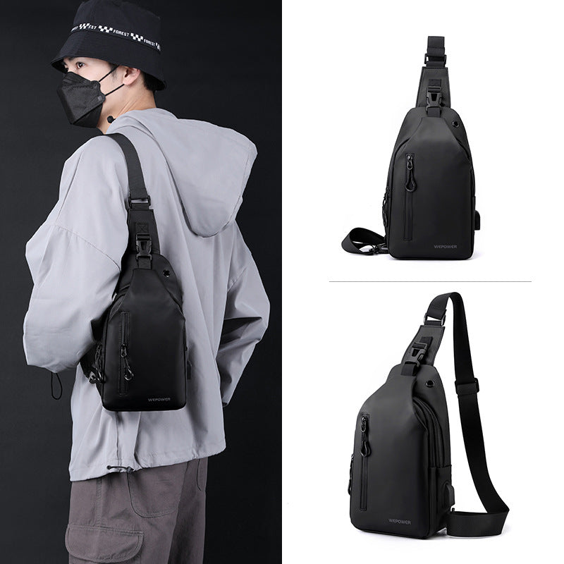 Men's Waterproof Crossbody Chest Bag with Large Capacity