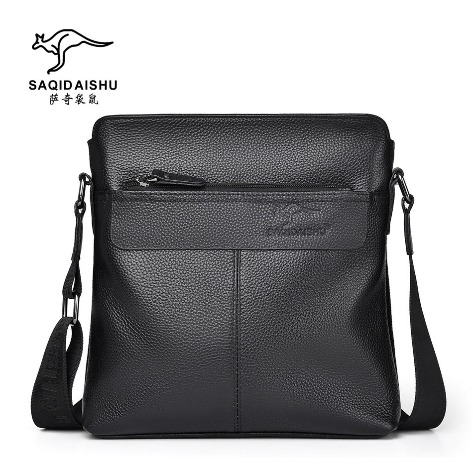 Men's Genuine Leather Shoulder Bag with Business Travel Design