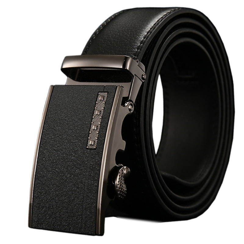 Men's Genuine Cowhide Automatic Buckle Fashion Belt