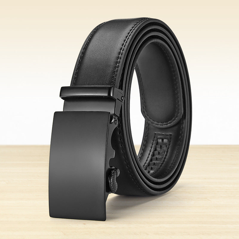 Men's Cowhide Automatic Buckle Business Leather Belt