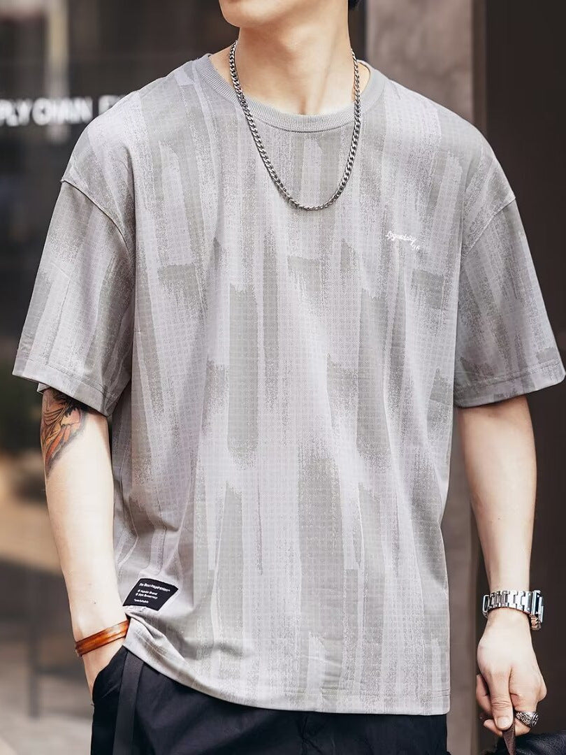 Men's Tie-Dye Loose Fit Half Sleeve Gradient T-Shirt