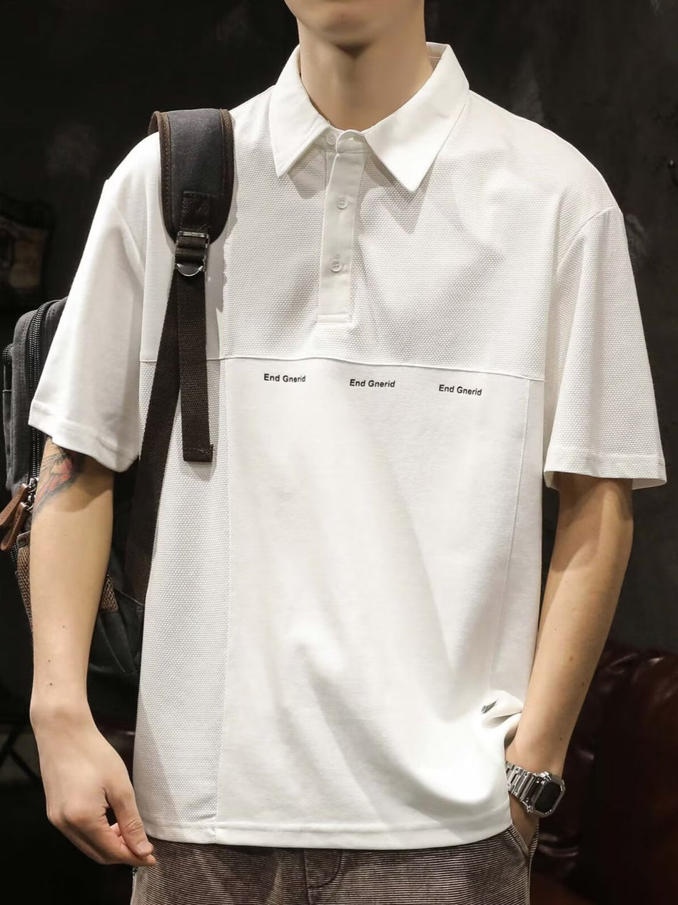 Men's Loose Fit Summer Polo Shirt with Lapel Collar Plus Size