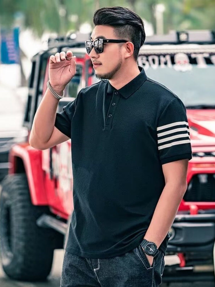 Men's Plus Size Business Casual Polo Shirt Short Sleeve