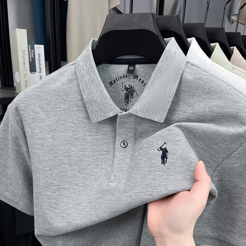 Men's Cotton Embroidered Horse Logo Polo Shirt