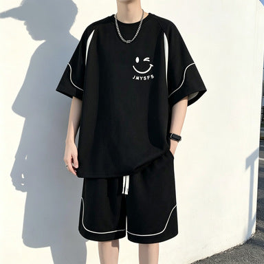 Men's Ice Silk Loose Fit T-Shirt and Shorts Set 2026