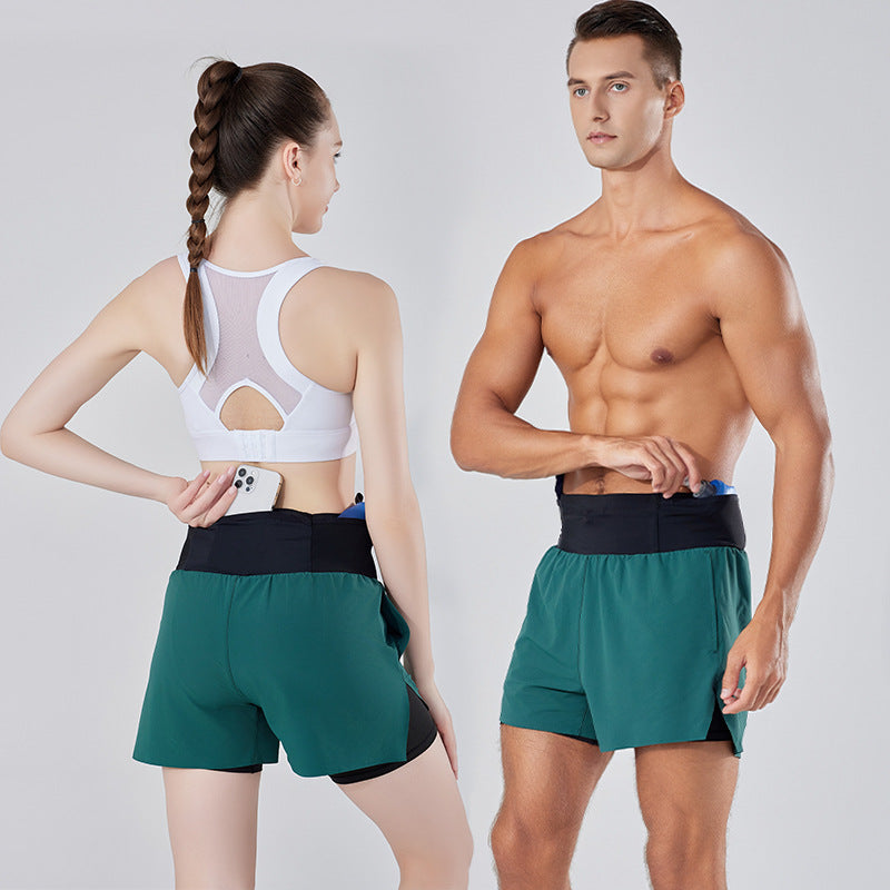 Unisex Cross Country Running Shorts Faux Two Piece Quick Dry
