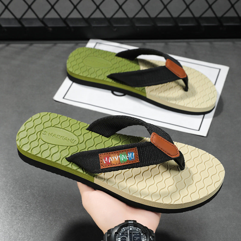 Men’s Herringbone Non Slip Flip Flops Indoor Outdoor Summer Sandals