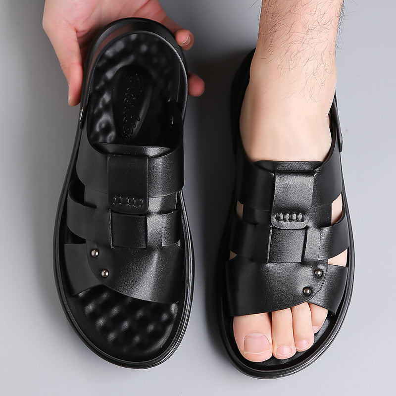 Men’s Leather Sandals Soft Sole Comfortable All Match Beach wear