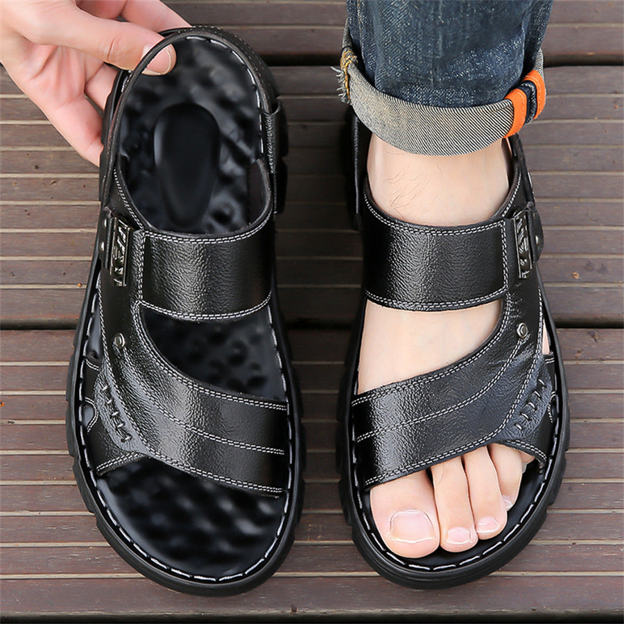 Men’s Soft Sole Dad Sandals Casual Dual Use Beach Slippers Summer