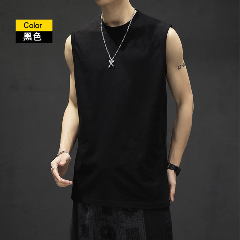 Men's 240g Combed Cotton Heavyweight Sports Fitness Sleeveless Vest