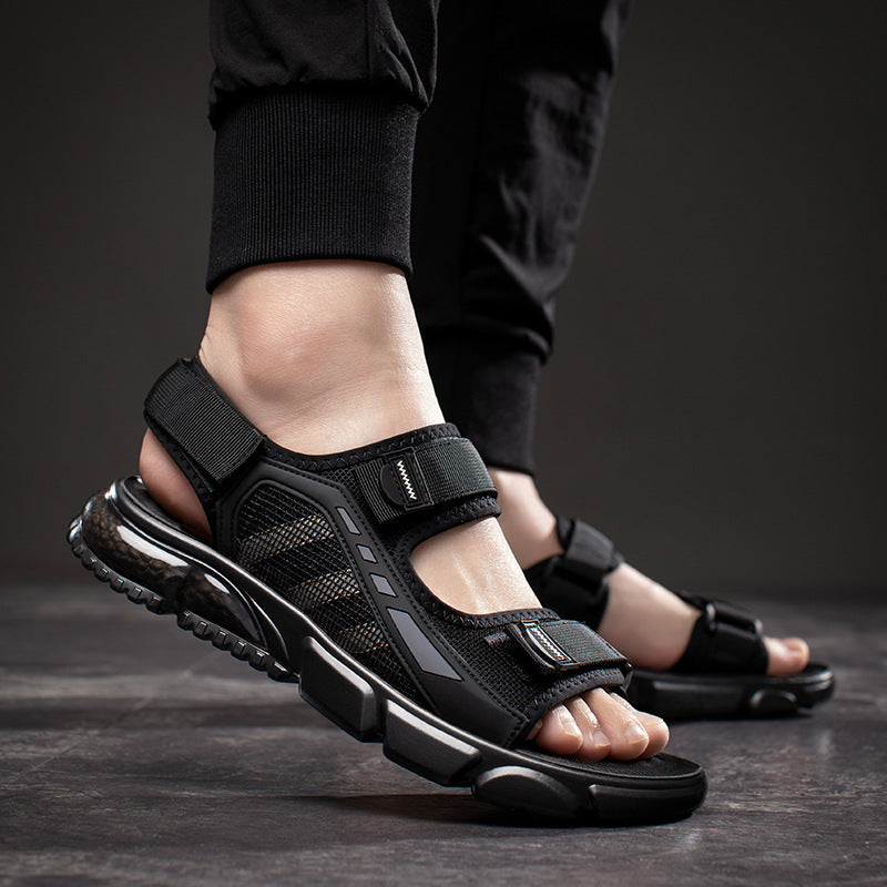 Men's Air Cushion Velcro Sandals Soft Sole Beach Shoes