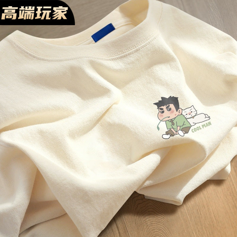 Men's Cotton Graphic T-Shirt Casual Loose Fit Summer Tee
