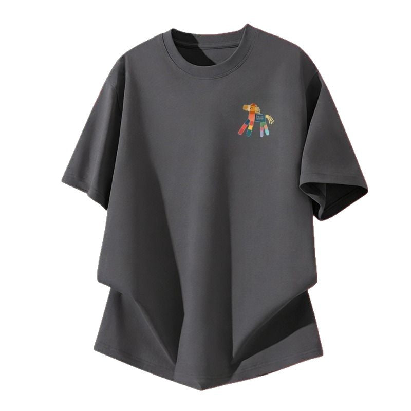Men's Pure Cotton Graphic T-Shirt Loose Fit Casual Summer Tee