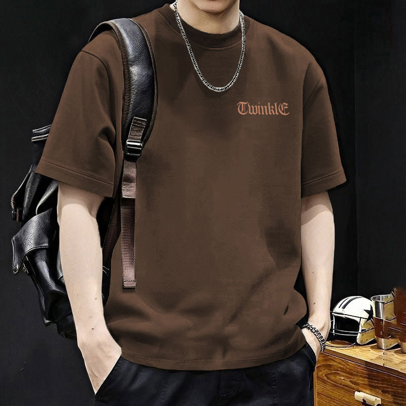 Men's Pure Cotton Loose Fit Graphic Crew Neck Summer T-Shirt