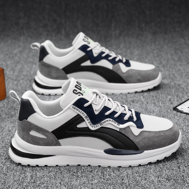 Men's Breathable Casual Running Sneakers with Color Block Design