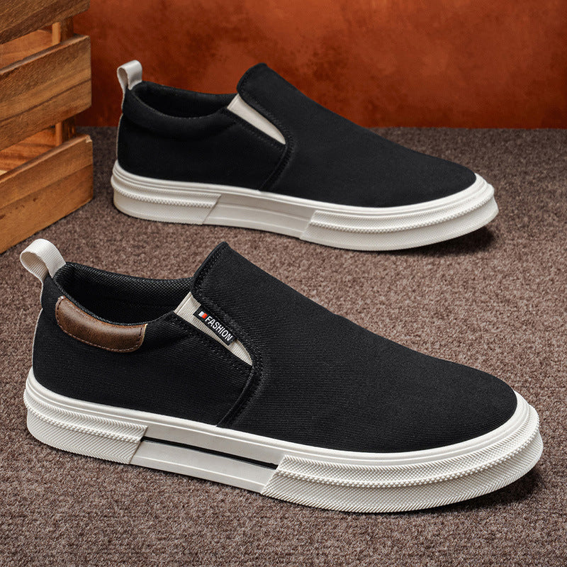 Men's Breathable Canvas Slip-On Casual Shoes Lightweight Low Top
