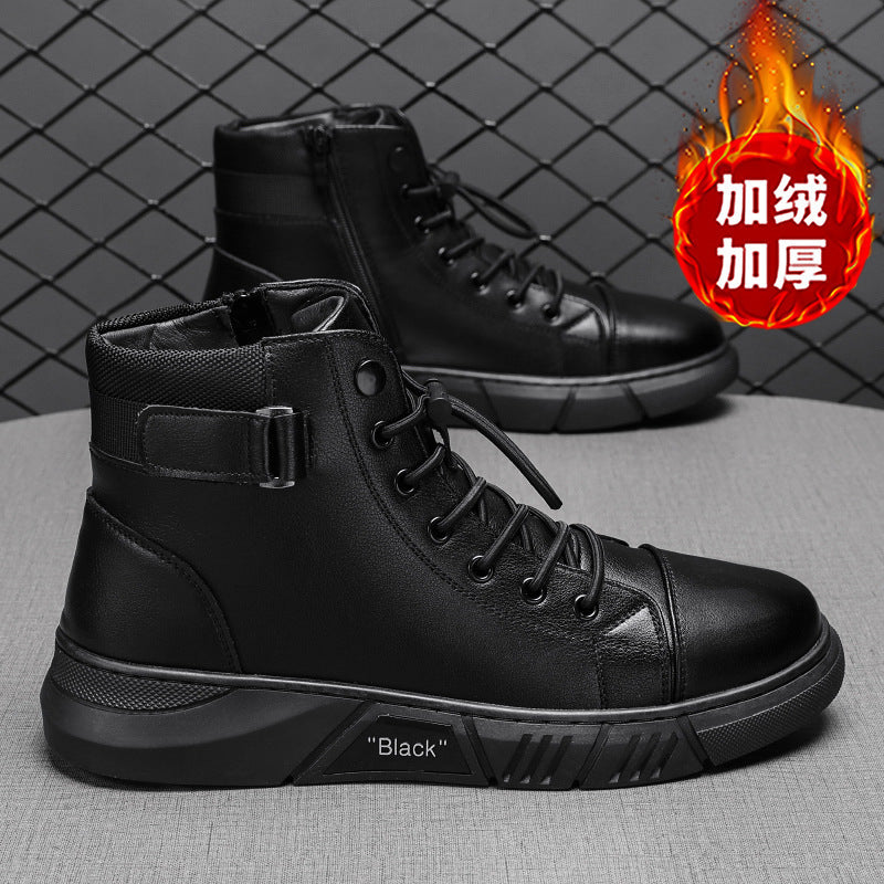 Men's High-Top Martin Boots Warm Lined Casual British Style Boots