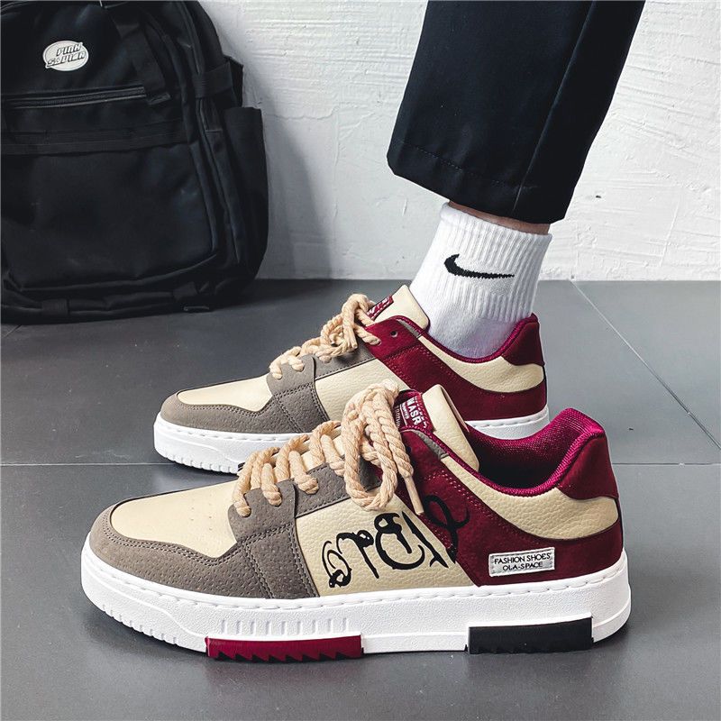 Men's Color-Block Casual Sneakers with Breathable Comfort