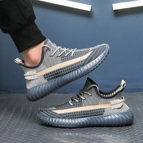 Men's Breathable Flyknit Slip-On Sneakers Lightweight Casual Shoes