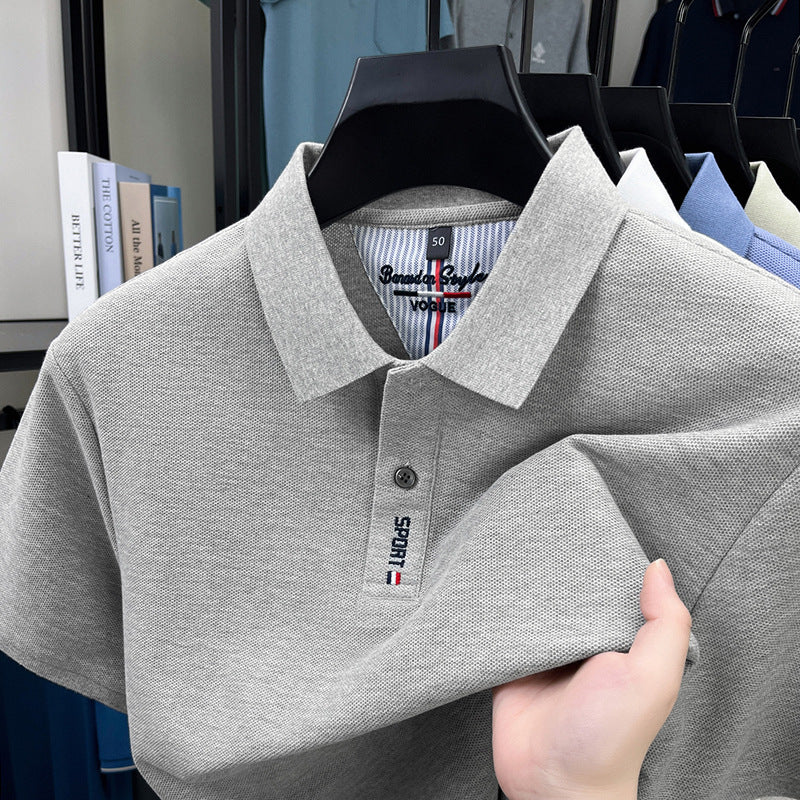 Men's Pure Cotton Embroidered Polo T-Shirt Breathable Fit
