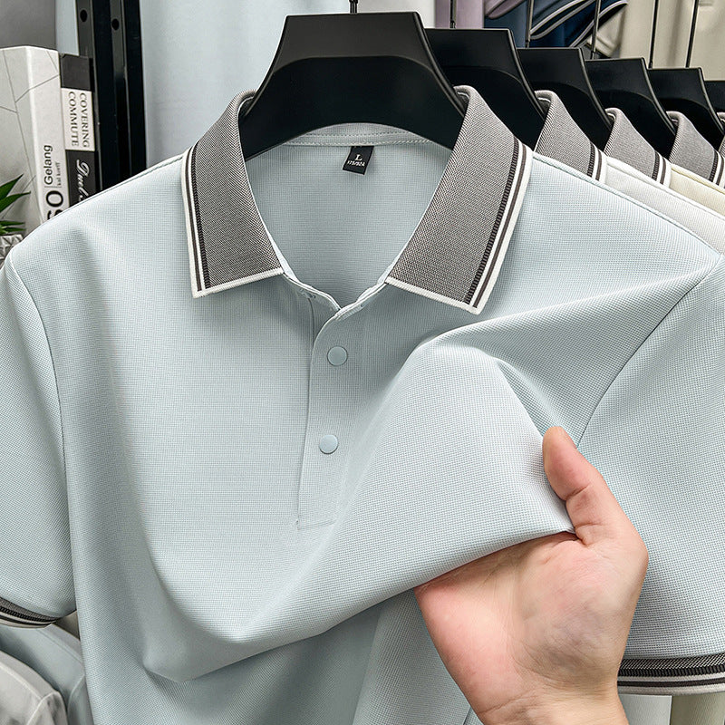 Men's Ice Silk Polo Shirt Breathable Cooling Casual Fit