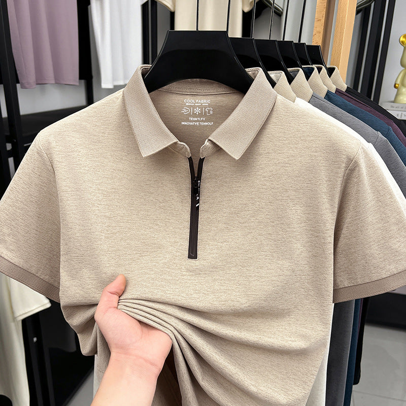 Men's Half-Zip Polo Shirt Breathable Cooling Casual Comfort