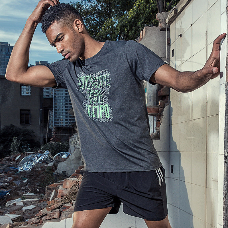Men's Quick-Dry Running T-Shirt Breathable Athletic Training Top