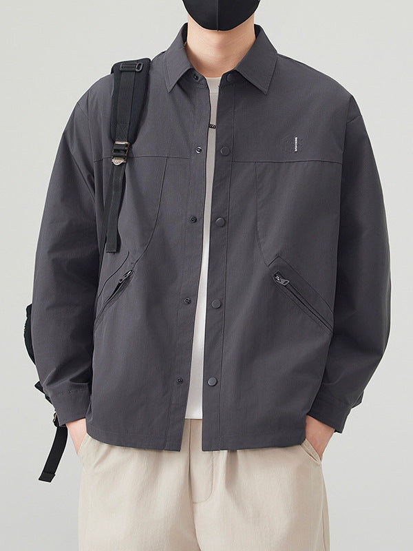 Men's Japanese Workwear Lapel Jacket Casual Loose Fit Outerwear