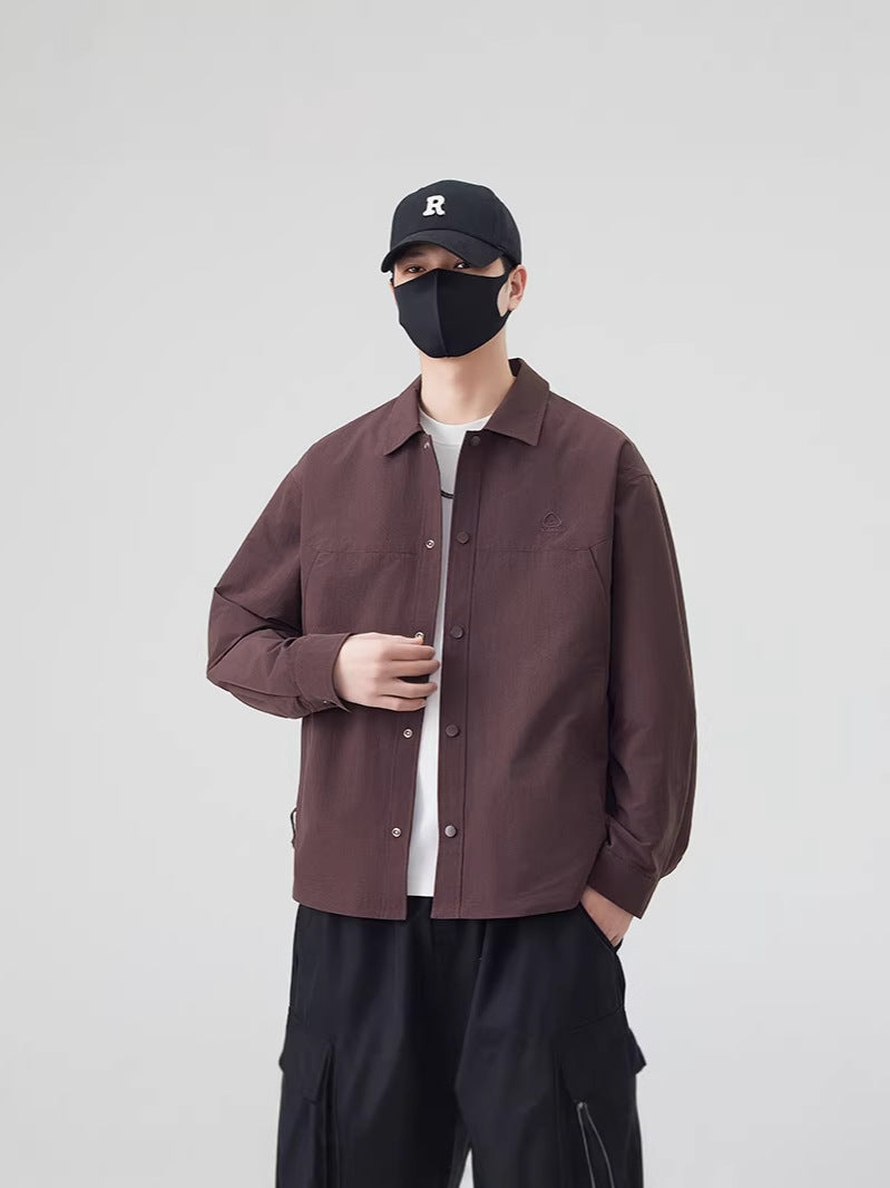 Men's Casual Lapel Jacket Lightweight Spring Autumn Outerwear