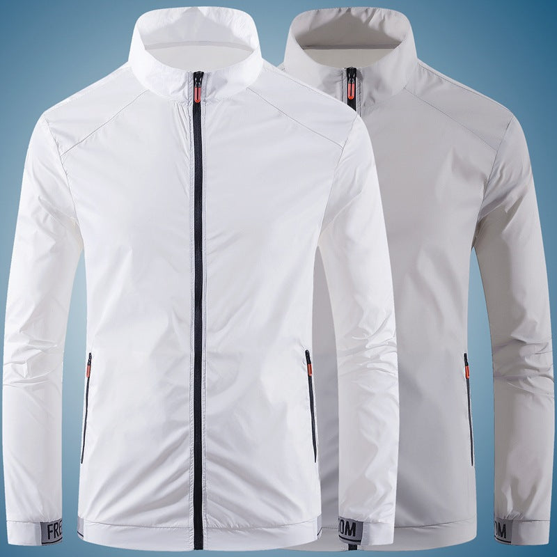 Men's Lightweight Hooded Nylon Jacket Casual Summer Outerwear