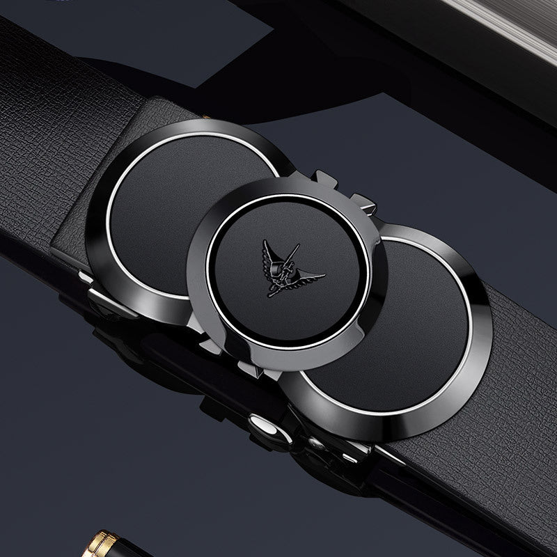 William Polo Men's Leather Belt with Automatic Buckle