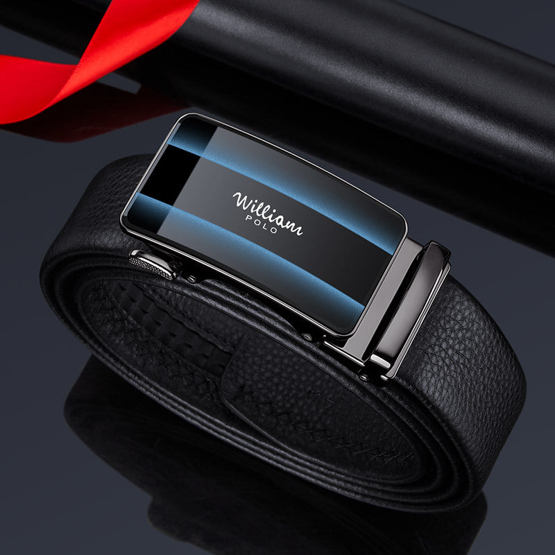 William Polo Top-Grain Cowhide Belt with Automatic Buckle