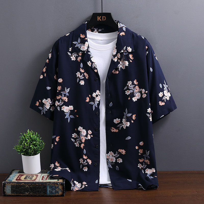 2026 Men's Hawaiian Floral Shirt – Cuban Collar Short Sleeve Beach Vacation Casual Shirt