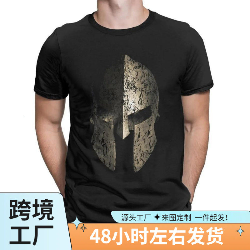 Vintage Spartan 3D Printed T-Shirt Men Casual Summer Short Sleeve Tee