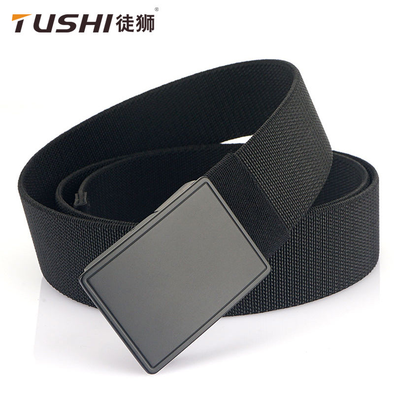 Alloy Press Buckle Nylon Belt Elastic Outdoor Training Adjustable
