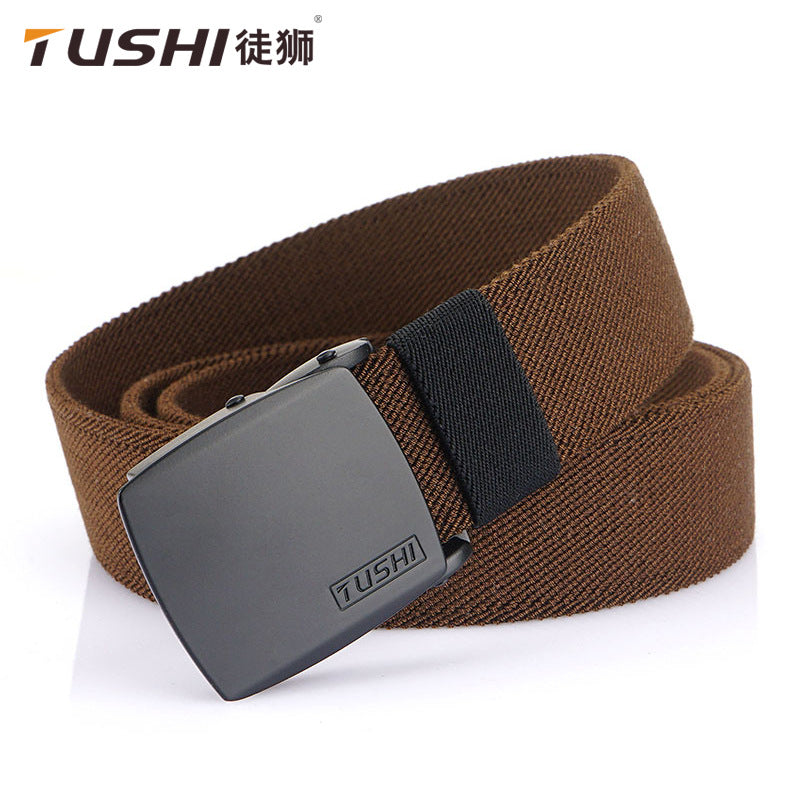 3.5CM Elastic Canvas Belt Narrow Woven Casual Adjustable